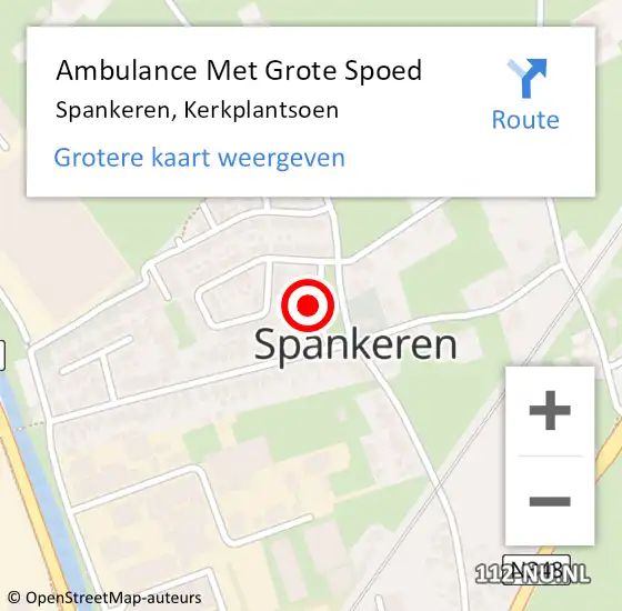 Locatie op kaart van de 112 melding: Ambulance Met Grote Spoed Naar Spankeren, Kerkplantsoen op 23 januari 2014 22:19