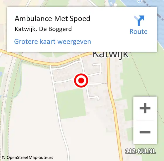Locatie op kaart van de 112 melding: Ambulance Met Spoed Naar Katwijk, De Boggerd op 15 juni 2017 20:24