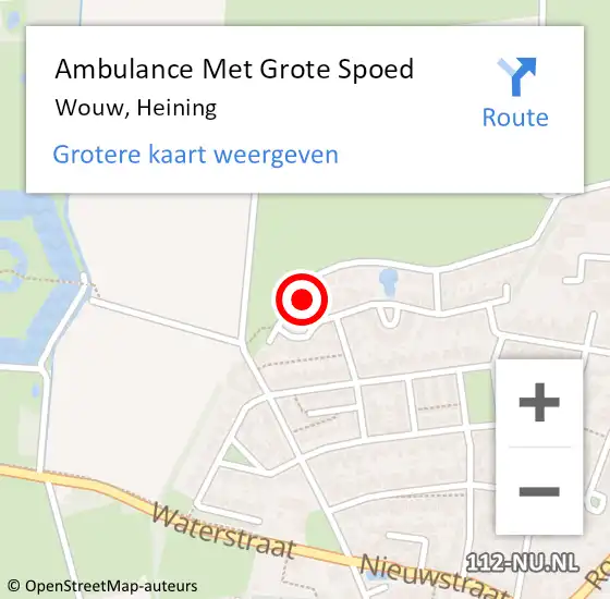 Locatie op kaart van de 112 melding: Ambulance Met Grote Spoed Naar Wouw, Heining op 15 juni 2017 22:35