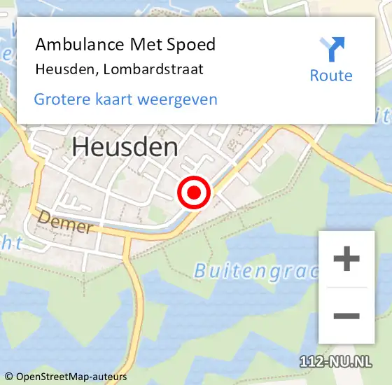 Locatie op kaart van de 112 melding: Ambulance Met Spoed Naar Heusden, Lombardstraat op 16 juni 2017 13:10