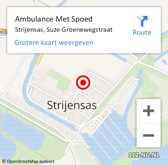 Locatie op kaart van de 112 melding: Ambulance Met Spoed Naar Strijensas, Suze Groenewegstraat op 16 juni 2017 14:33