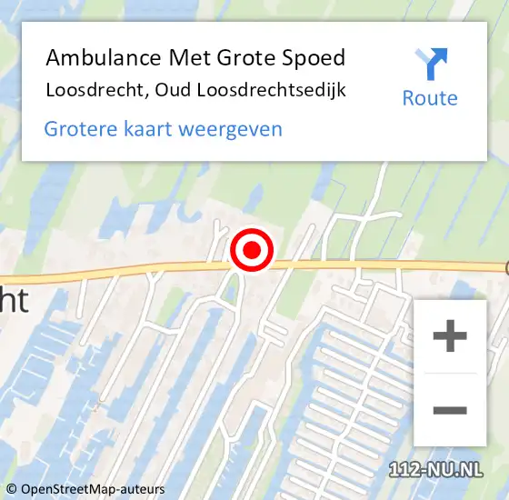 Locatie op kaart van de 112 melding: Ambulance Met Grote Spoed Naar Loosdrecht, Oud Loosdrechtsedijk op 16 juni 2017 16:07