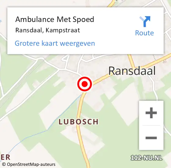 Locatie op kaart van de 112 melding: Ambulance Met Spoed Naar Ransdaal, Kampstraat op 24 januari 2014 03:29
