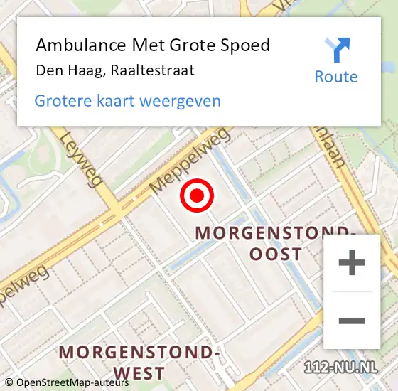 Locatie op kaart van de 112 melding: Ambulance Met Grote Spoed Naar Den Haag, Raaltestraat op 16 juni 2017 17:04