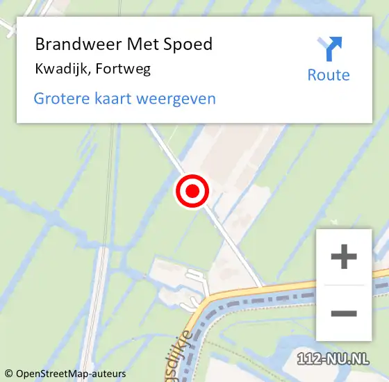 Locatie op kaart van de 112 melding: Brandweer Met Spoed Naar Kwadijk, Fortweg op 16 juni 2017 17:13
