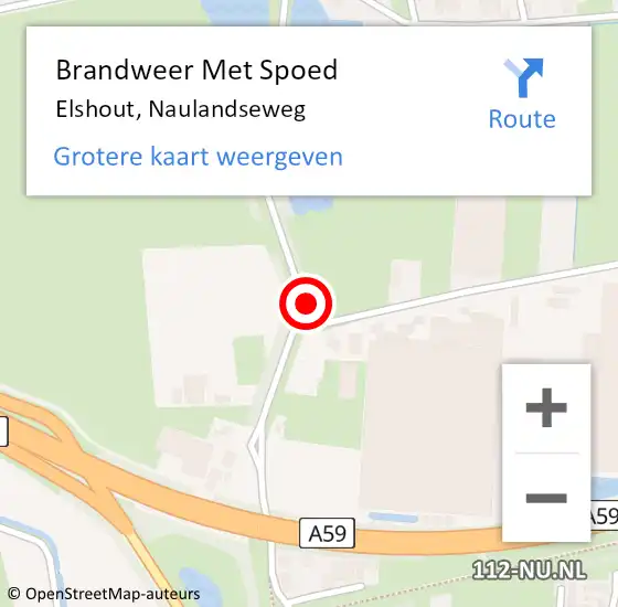 Locatie op kaart van de 112 melding: Brandweer Met Spoed Naar Elshout, Naulandseweg op 16 juni 2017 18:25