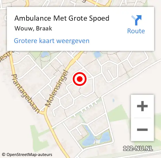 Locatie op kaart van de 112 melding: Ambulance Met Grote Spoed Naar Wouw, Braak op 16 juni 2017 19:25