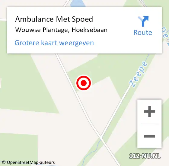 Locatie op kaart van de 112 melding: Ambulance Met Spoed Naar Wouwse Plantage, Hoeksebaan op 16 juni 2017 20:18