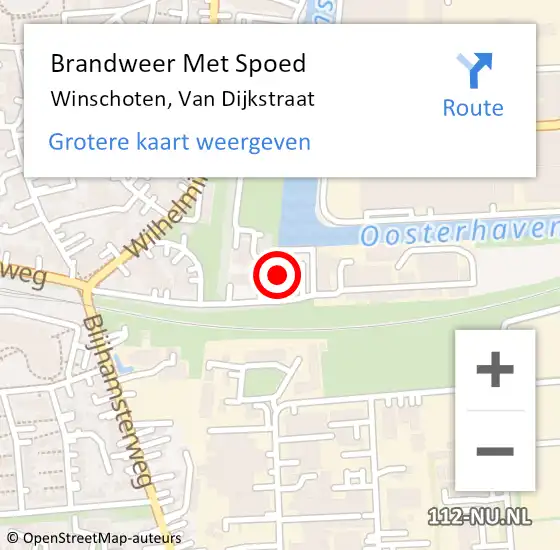 Locatie op kaart van de 112 melding: Brandweer Met Spoed Naar Winschoten, Van Dijkstraat op 17 juni 2017 08:41
