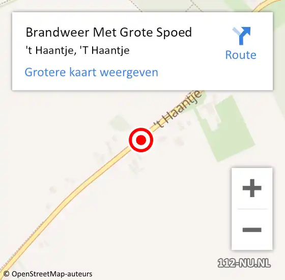 Locatie op kaart van de 112 melding: Brandweer Met Grote Spoed Naar 't Haantje, 'T Haantje op 17 juni 2017 13:05