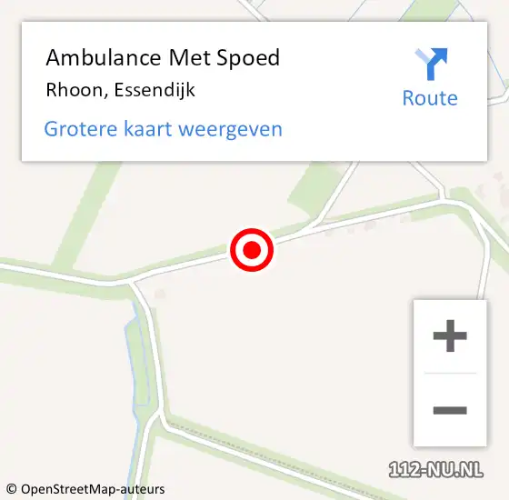Locatie op kaart van de 112 melding: Ambulance Met Spoed Naar Rhoon, Essendijk op 17 juni 2017 14:17