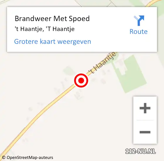 Locatie op kaart van de 112 melding: Brandweer Met Spoed Naar 't Haantje, 'T Haantje op 17 juni 2017 14:32