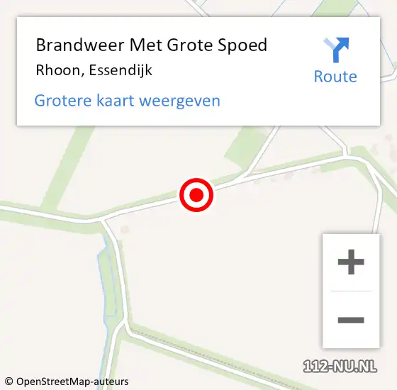 Locatie op kaart van de 112 melding: Brandweer Met Grote Spoed Naar Rhoon, Essendijk op 17 juni 2017 14:48