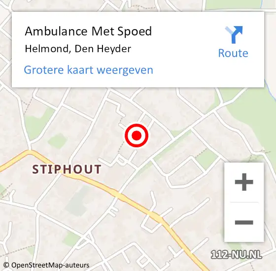 Locatie op kaart van de 112 melding: Ambulance Met Spoed Naar Helmond, Den Heyder op 17 juni 2017 19:16