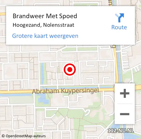 Locatie op kaart van de 112 melding: Brandweer Met Spoed Naar Hoogezand, Nolensstraat op 17 juni 2017 23:18