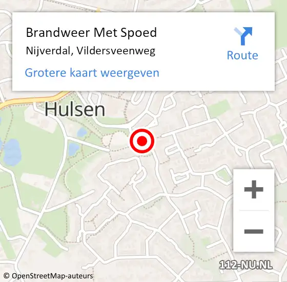 Locatie op kaart van de 112 melding: Brandweer Met Spoed Naar Nijverdal, Vildersveenweg op 18 juni 2017 11:44