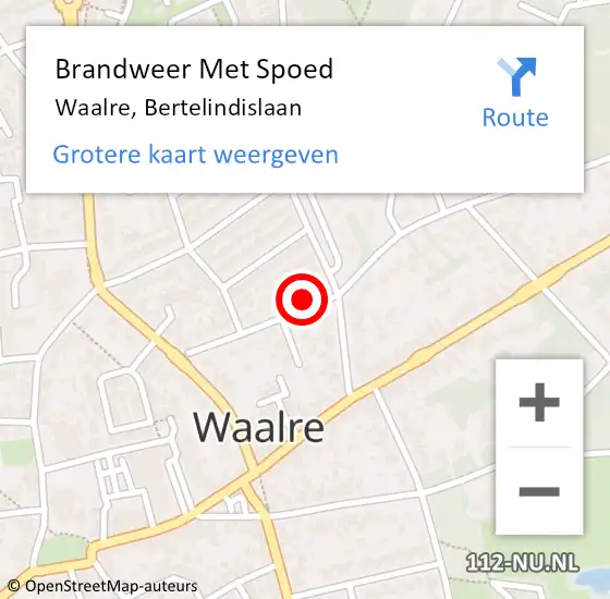 Locatie op kaart van de 112 melding: Brandweer Met Spoed Naar Waalre, Bertelindislaan op 19 juni 2017 03:07
