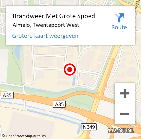 Locatie op kaart van de 112 melding: Brandweer Met Grote Spoed Naar Almelo, Twentepoort West op 19 juni 2017 10:29