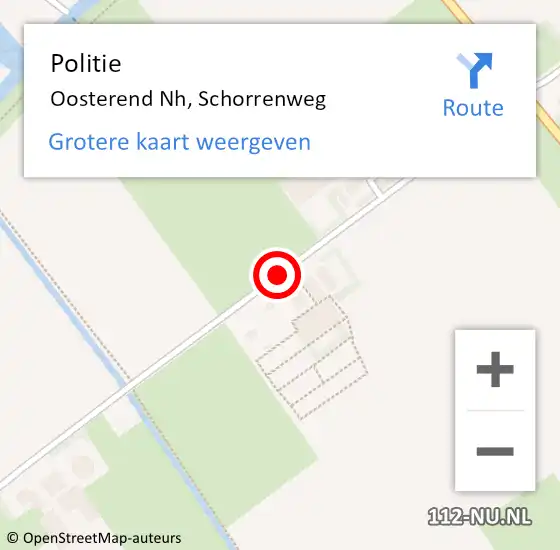Locatie op kaart van de 112 melding: Politie Oosterend Nh, Schorrenweg op 19 juni 2017 13:16