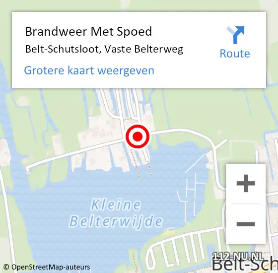 Locatie op kaart van de 112 melding: Brandweer Met Spoed Naar Belt-Schutsloot, Vaste Belterweg op 19 juni 2017 21:30