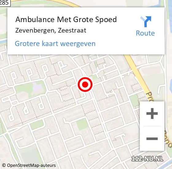 Locatie op kaart van de 112 melding: Ambulance Met Grote Spoed Naar Zevenbergen, Zeestraat op 21 juni 2017 01:32