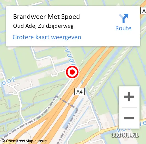 Locatie op kaart van de 112 melding: Brandweer Met Spoed Naar Oud Ade, Zuidzijderweg op 21 juni 2017 03:40