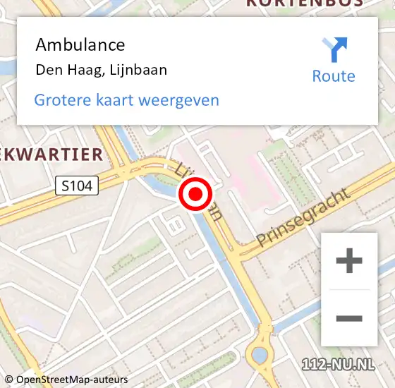 Locatie op kaart van de 112 melding: Ambulance Den Haag, Lijnbaan op 21 juni 2017 23:20