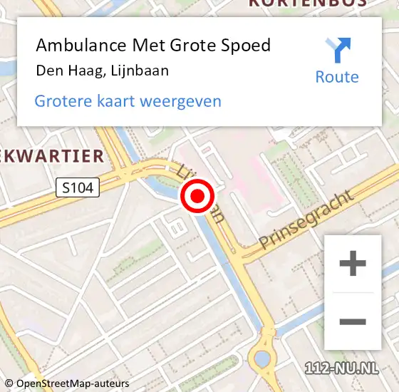 Locatie op kaart van de 112 melding: Ambulance Met Grote Spoed Naar Den Haag, Lijnbaan op 22 juni 2017 01:39