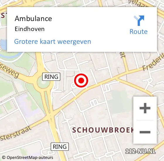 Locatie op kaart van de 112 melding: Ambulance Eindhoven op 22 juni 2017 05:24