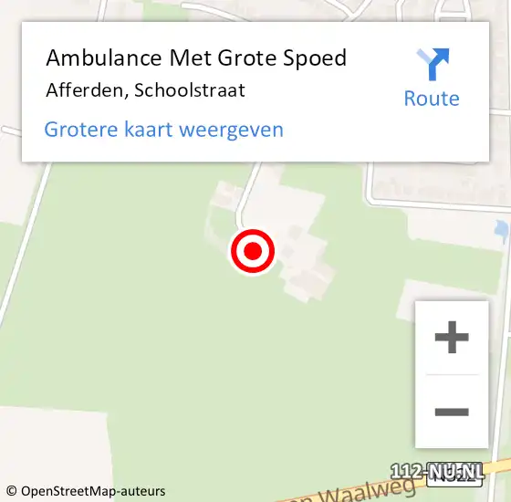 Locatie op kaart van de 112 melding: Ambulance Met Grote Spoed Naar Afferden, Schoolstraat op 22 juni 2017 08:47