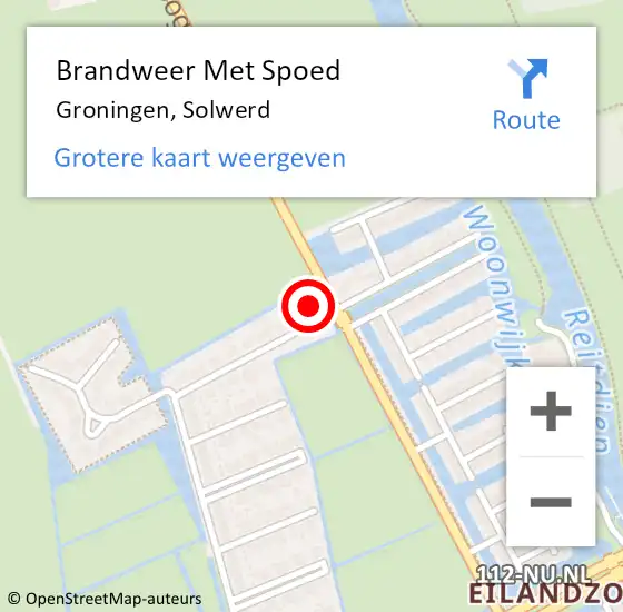 Locatie op kaart van de 112 melding: Brandweer Met Spoed Naar Groningen, Solwerd op 22 juni 2017 10:52