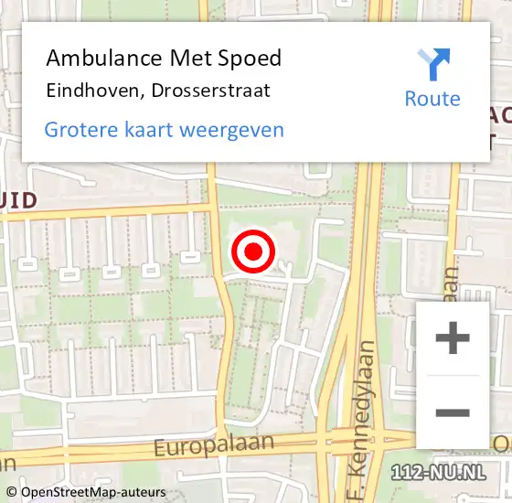 Locatie op kaart van de 112 melding: Ambulance Met Spoed Naar Eindhoven, Drosserstraat op 22 juni 2017 11:03