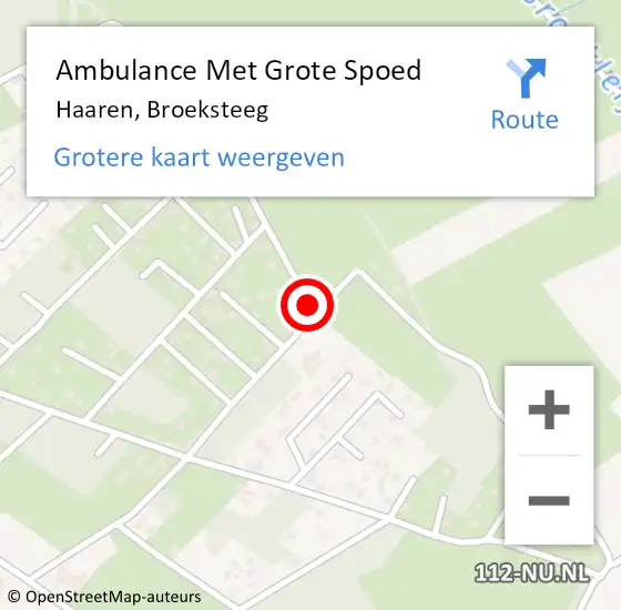 Locatie op kaart van de 112 melding: Ambulance Met Grote Spoed Naar Haaren, Broeksteeg op 22 juni 2017 11:42