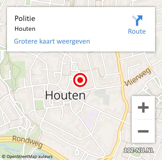 Locatie op kaart van de 112 melding: Politie Houten op 22 juni 2017 11:54