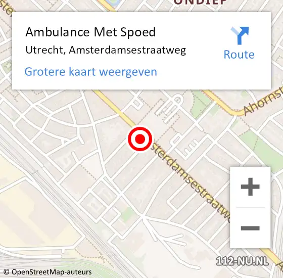 Locatie op kaart van de 112 melding: Ambulance Met Spoed Naar Utrecht, Amsterdamsestraatweg op 22 juni 2017 12:18