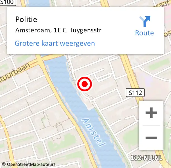 Locatie op kaart van de 112 melding: Politie Amsterdam, 1e C Huygensstr op 22 juni 2017 12:44