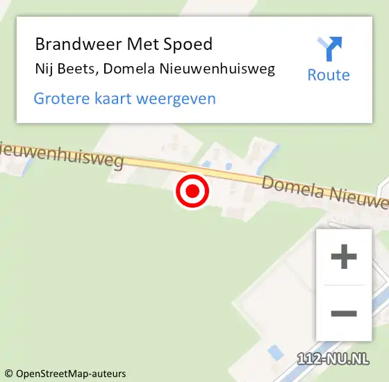 Locatie op kaart van de 112 melding: Brandweer Met Spoed Naar Nij Beets, Domela Nieuwenhuisweg op 22 juni 2017 14:09