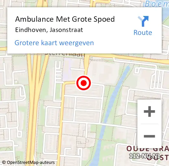 Locatie op kaart van de 112 melding: Ambulance Met Grote Spoed Naar Eindhoven, Jasonstraat op 22 juni 2017 15:30