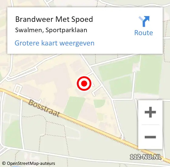 Locatie op kaart van de 112 melding: Brandweer Met Spoed Naar Swalmen, Sportparklaan op 22 juni 2017 15:58