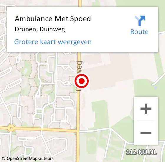 Locatie op kaart van de 112 melding: Ambulance Met Spoed Naar Drunen, Duinweg op 22 juni 2017 16:00