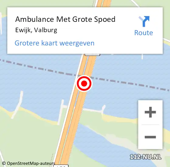 Locatie op kaart van de 112 melding: Ambulance Met Grote Spoed Naar Ewijk, Valburg op 22 juni 2017 16:03