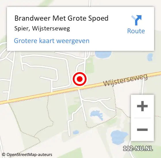 Locatie op kaart van de 112 melding: Brandweer Met Grote Spoed Naar Spier, Wijsterseweg op 22 juni 2017 16:09