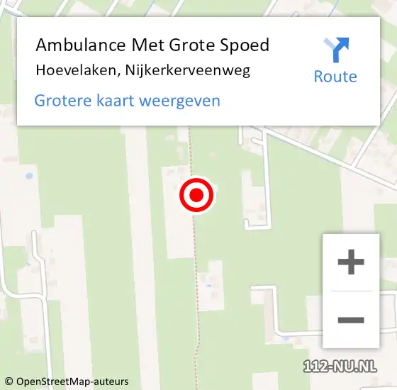 Locatie op kaart van de 112 melding: Ambulance Met Grote Spoed Naar Hoevelaken, Nijkerkerveenweg op 22 juni 2017 16:09