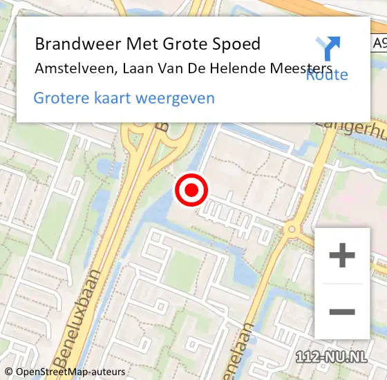 Locatie op kaart van de 112 melding: Brandweer Met Grote Spoed Naar Amstelveen, Laan Van De Helende Meesters op 22 juni 2017 16:09