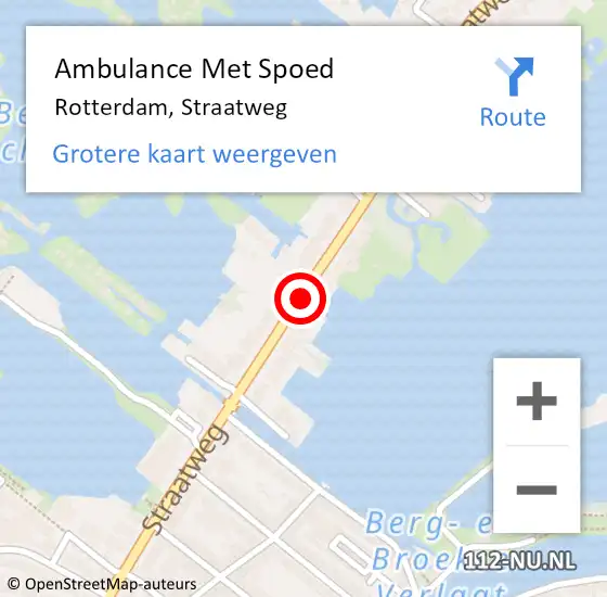 Locatie op kaart van de 112 melding: Ambulance Met Spoed Naar Rotterdam, Straatweg op 22 juni 2017 16:11