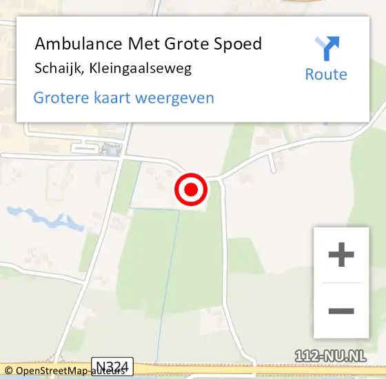 Locatie op kaart van de 112 melding: Ambulance Met Grote Spoed Naar Schaijk, Kleingaalseweg op 22 juni 2017 17:07