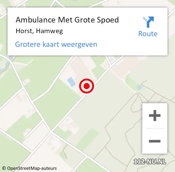 Locatie op kaart van de 112 melding: Ambulance Met Grote Spoed Naar Horst, Hamweg op 22 juni 2017 17:15