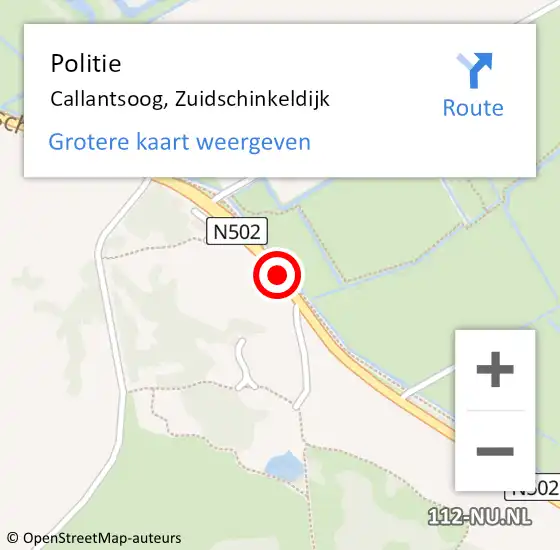 Locatie op kaart van de 112 melding: Politie Callantsoog, Zuidschinkeldijk op 22 juni 2017 20:21