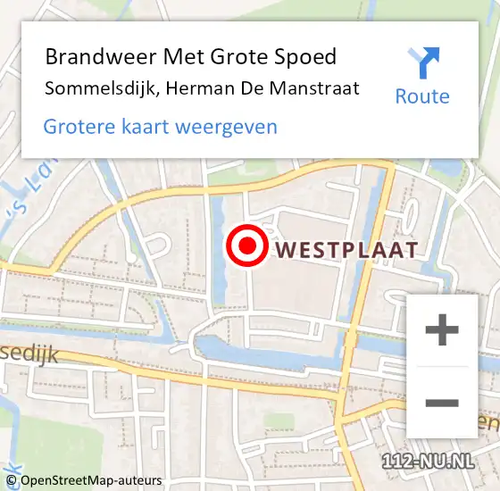 Locatie op kaart van de 112 melding: Brandweer Met Grote Spoed Naar Sommelsdijk, Herman De Manstraat op 22 juni 2017 21:04