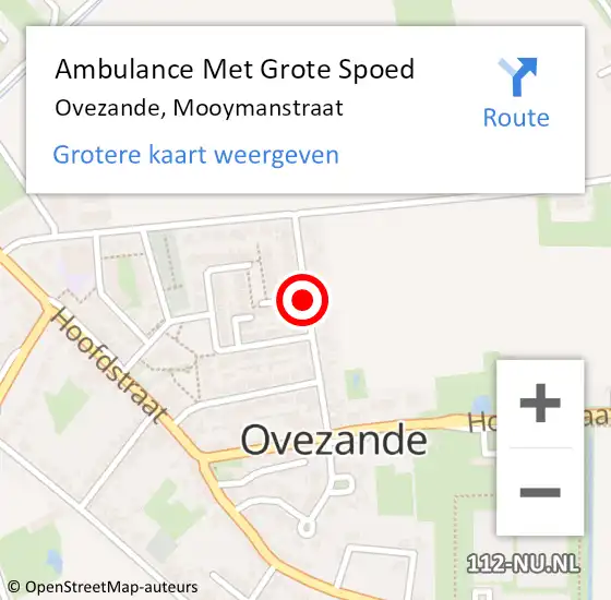 Locatie op kaart van de 112 melding: Ambulance Met Grote Spoed Naar Ovezande, Mooymanstraat op 22 juni 2017 23:20